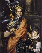 El Greco St Louis,King of France,with a Page Germany oil painting reproduction